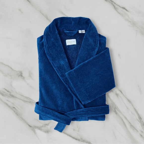 FRETTE VELOUR SHAWL COLLAR ROBE NAVY